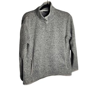 Eddie Bauer Women's Toggle Snap Marled Gray Pullover size L